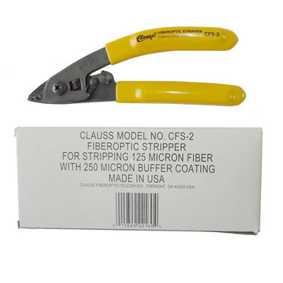 Kích thước nhỏ 2 lỗ Công cụ cáp sợi quang Công cụ tuốt Chiều dài 165mm Tay cầm màu vàng