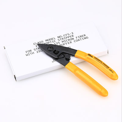 Kích thước nhỏ 2 lỗ Công cụ cáp sợi quang Công cụ tuốt Chiều dài 165mm Tay cầm màu vàng