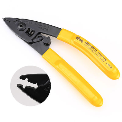 Kích thước nhỏ 2 lỗ Công cụ cáp sợi quang Công cụ tuốt Chiều dài 165mm Tay cầm màu vàng