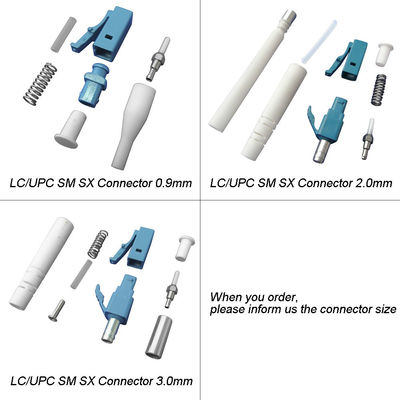 Đầu nối dây sợi quang LC / PC Simplex Suy hao trở lại cao với khởi động 0.9 / 2.0 / 3.0mm